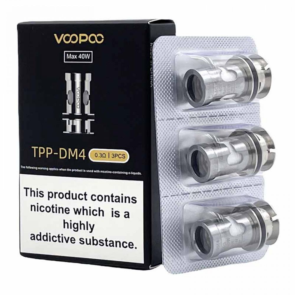 Voopoo TPP DM4 Coil 0 3 Ohm 3 Piece Electronic Cigarette E Liquid