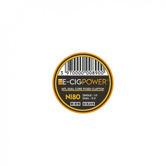 Wire - E-Cig Power - Ni80 MTL Dual Core Fused Clapton - (Pack of 10)